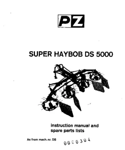 PZ Zweegers DS 5000 Super Haybob 1976_DS0000304 Operation Maintenance and Parts Manual PDF download
