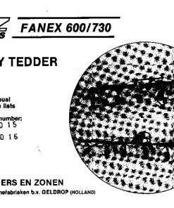 PZ Zweegers Fanex 600 730 Rotary Tedder 1983 Operation Maintenance and Parts Manual PDF download