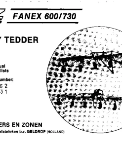 PZ Zweegers Fanex 600 730 Rotary Tedder 1984 Operation Maintenance and Parts Manual PDF download