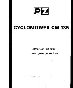 PZ Zweegers Greenland CM 135 Cyclomower 1974 Operation Maintenance and Parts Manual PDF download
