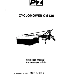 PZ Zweegers Greenland CM 135 Cyclomower 1976 Operation Maintenance and Parts Manual PDF download