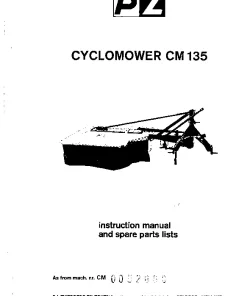 PZ Zweegers Greenland CM 135 Cyclomower 1978 Operation Maintenance and Parts Manual PDF download