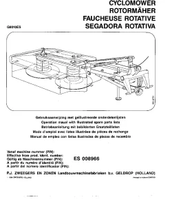 PZ Zweegers Greenland CM 212 Cyclomower 1990 Operation Maintenance and Parts Manual PDF download