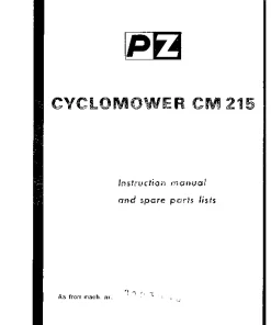 PZ Zweegers Greenland CM 215 Cyclomower 1976 Operation Maintenance and Parts Manual PDF download
