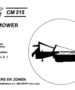 PZ Zweegers Greenland CM 215 Cyclomower 1980 Operation Maintenance and Parts Manual PDF download