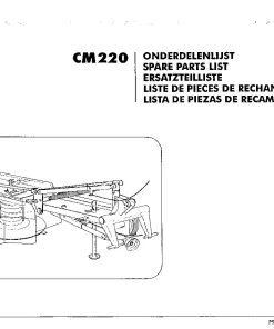 PZ Zweegers Greenland CM 220 Mower Conditioner 1992-1994 Parts Manual Catalog PDF Download