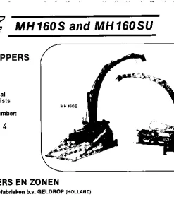 PZ Zweegers Greenland MH 160S 160SU Maize choppers 1983 Operation Maintenance and Parts Manual PDF download