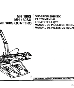 PZ Zweegers Greenland MH 180S- U QUATTRO Maize choppers 1996 Parts Manual Catalog PDF Download