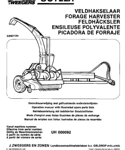 PZ Zweegers Greenland SCYLLA Maize choppers 1988- G8807UH Operation Maintenance and Parts Manual PDF download