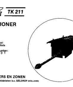 PZ Zweegers Greenland TK 211 Conditioners Operation Maintenance and Parts Manual PDF download