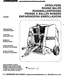 PZ Zweegers ROBALL 1512 Round Balers 1985 Parts Manual Catalog PDF Download