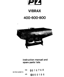 PZ Zweegers Vibrax X400-600-800 Spreaders Rear mounted 1978_AS0000106 Operation Maintenance and Parts Manual PDF download