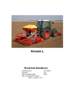 RAU Airsem L Pneumatic Seed drills 2004 Parts Manual Catalog PDF Download