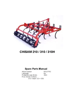 RAU Chisam 210 310 (H) Cultivators stubble 2002 Parts Manual Catalog PDF Download