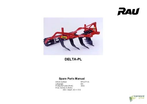 RAU DELTA PL Subsoilers 2002 Parts Manual Catalog PDF Download