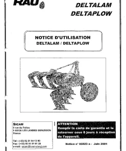 RAU Deltalam Deltaplow Subsoiler Operation Maintenance and Parts Manual PDF download