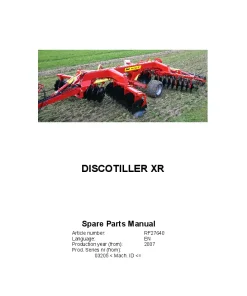 RAU Discotiller XR Disc Harrows Tandem X-type 2007 Parts Manual Catalog PDF Download