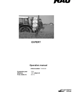 RAU Expert Sprayers Mounted 2004 Operation Maintenance Manual PDF download