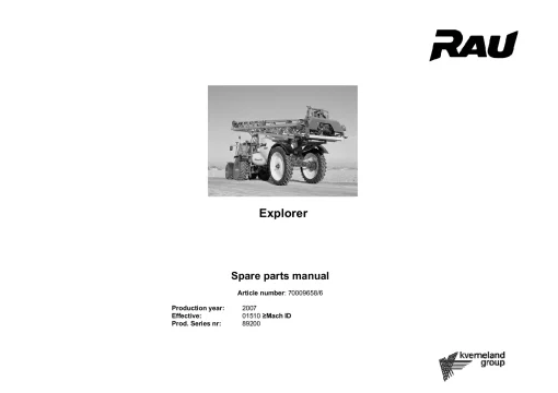 RAU Explorer Sprayers Trailed 2007 Parts Manual Catalog PDF Download
