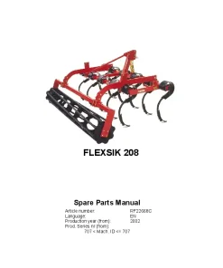 RAU Flexsik 208 Cultivators stubble 2002 Parts Manual Catalog PDF Download