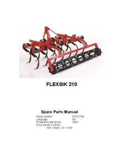 RAU Flexsik 210 Cultivators stubble 2000 Parts Manual Catalog PDF Download