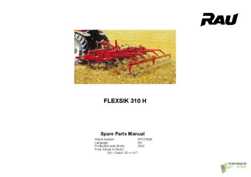 RAU Flexsik 310 H Cultivators stubble 2002 Parts Manual Catalog PDF Download