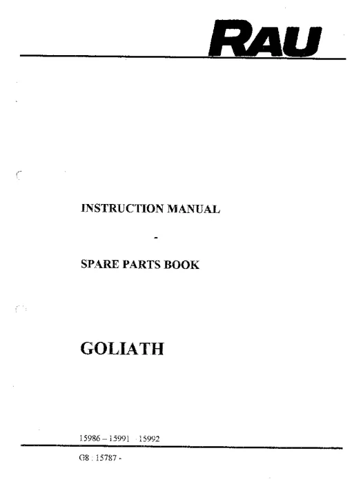 RAU GOLIATH Rollers Trailed Operation Maintenance and Parts Manual PDF download