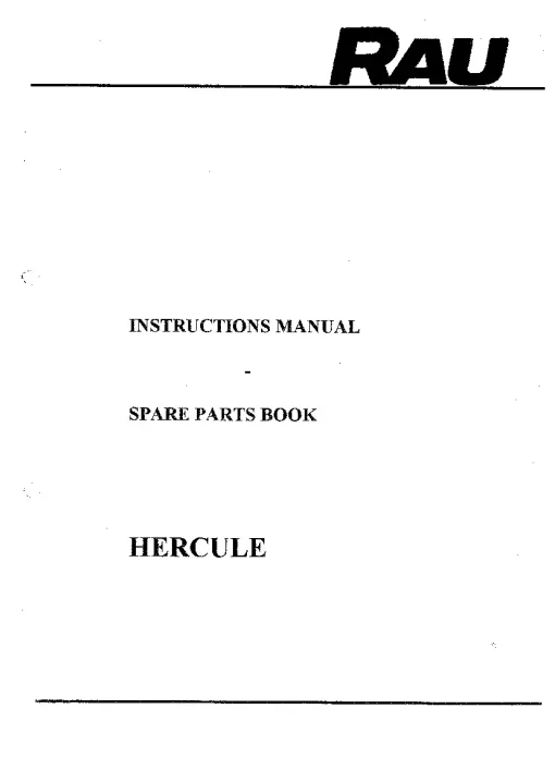 RAU HERCULE Rollers Trailed Operation Maintenance and Parts Manual PDF download