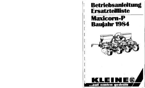 RAU Kleine Maxicorn P 1984 Old Mode Parts Manual Catalog PDF Download