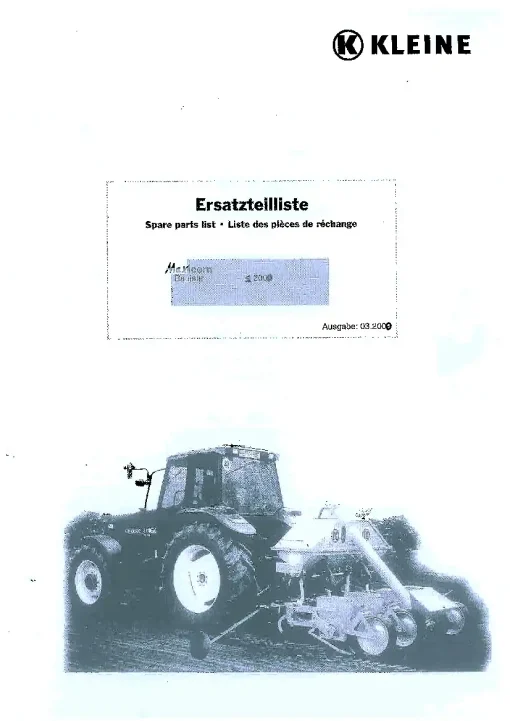 RAU Kleine Maxicorn S 2000 nur ET Old Mode Parts Manual Catalog PDF Download