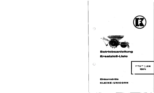 RAU Kleine Unicorn Precision drills Mechanical 1971 Parts Manual Catalog PDF Download
