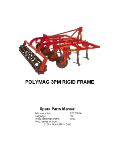 RAU Polymag 3PM Rigid Frame Cultivators stubble 1999 Parts Manual Catalog PDF Download