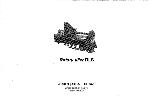 RAU RLS Rotary tiller 2004 Parts Manual Catalog PDF Download