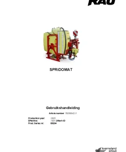 RAU Spridomat Sprimat L 600 800L Operation Maintenance Manual PDF download