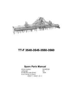 RAU TT-F-3540 3545 3550 3560 Power Harrows Parts Manual Catalog PDF Download