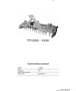 RAU TT1525 -1530 Power Harrows Operation Maintenance Manual PDF download
