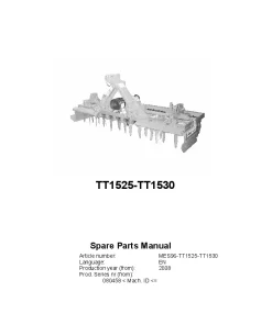 RAU TT1525 -TT 1530 Power Harrows 2008 Parts Manual Catalog PDF Download