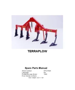 RAU Terraplow Cultivators stubble 1999 Parts Manual Catalog PDF Download