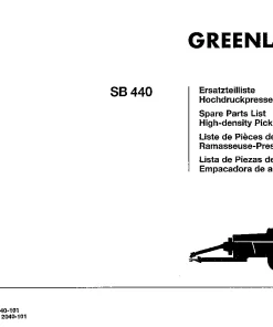 SB 440 Greenland Square Bale wrappers Parts Manual Catalog PDF Download