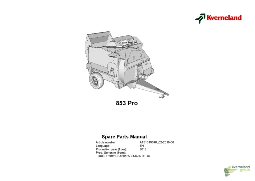 SM 853 PRO Bale Choppers 2018 Parts Manual Catalog Pdf Download