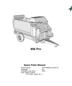 SM 856 PRO Bale choppers 2018 Parts Manual Catalog Pdf Download
