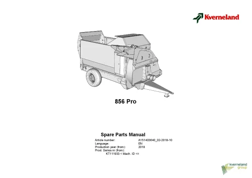 SM 856 PRO Bale choppers 2018 Parts Manual Catalog Pdf Download