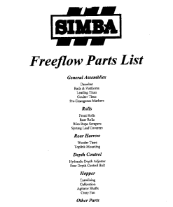 Simba 4m-4.5m Freeflow Parts Manual Catalog Pdf Download