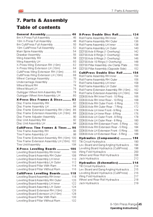 Simba 8-10m Press Range From SNo 18008154 Parts Manual Catalog Pdf Download