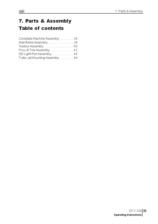 Simba DTX 300 year 2008 Parts Manual Catalog Pdf Download