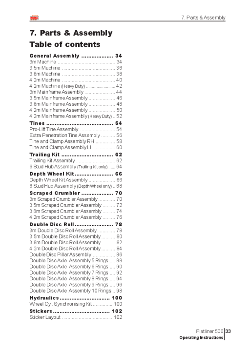 Simba Flatliner 500 2009 Parts Manual Catalog Pdf Download