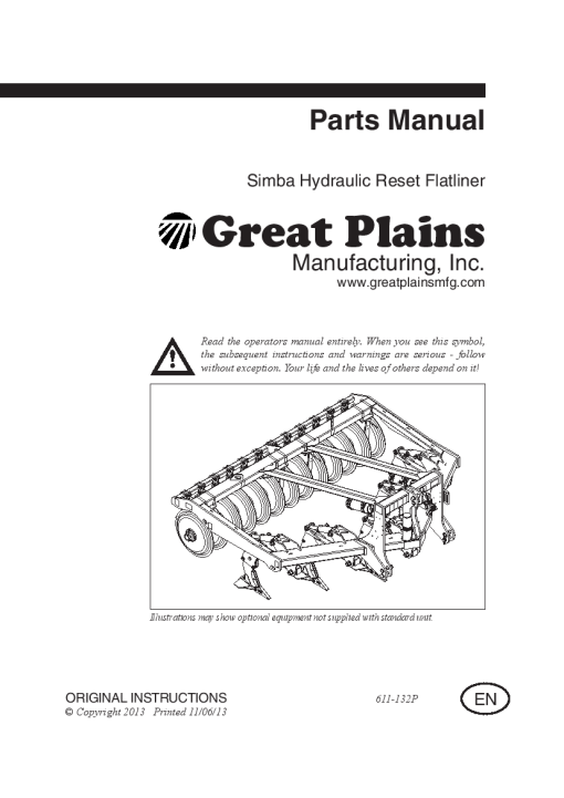 Simba Flatliner Hyd Reset Parts Manual Catalog Pdf Download