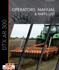 Simba Great Plains DTX AR 300 year 2012 Operation Maintenance and Parts Manual PDF download