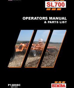 Simba Great Plains SL 700 Cultivator P14888C 2010 Operation Maintenance and Parts Manual PDF download