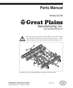 Simba Great Plains SL700 Cultivattor 603-216P Parts Manual Catalog Pdf Download